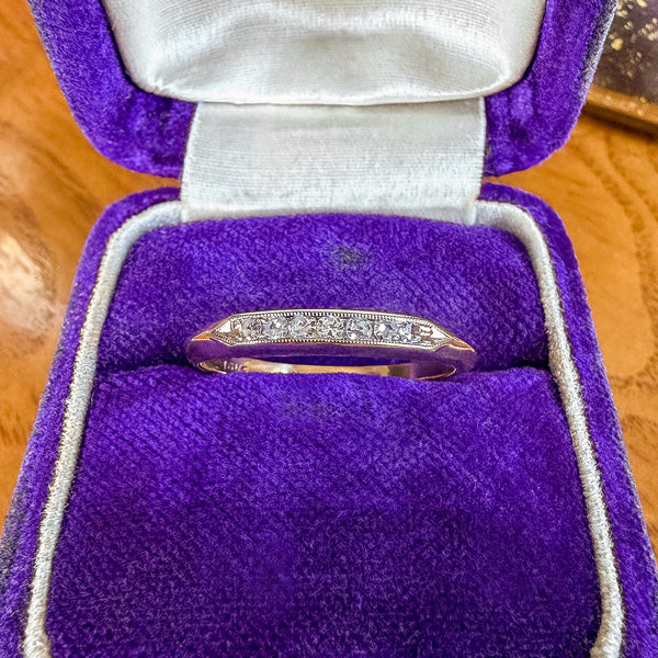 Vintage Diamond Gold Band Ring, Size 6 1/4