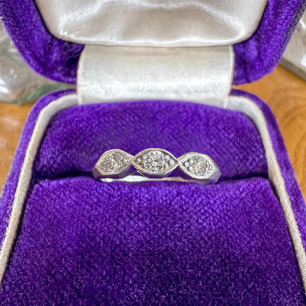 Vintage Diamond Marquise Frame Band Ring, Size 4